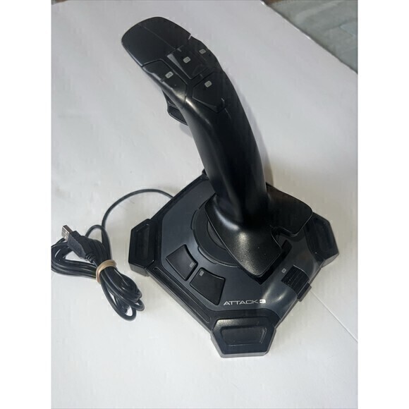 Logitech Attack 3‎ Gaming Joystick J-UJ18 USB ATK3 Flight Simulator Controller - Picture 2 of 8